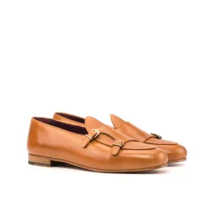 Mocassin Double Boucle en cuir marron clair