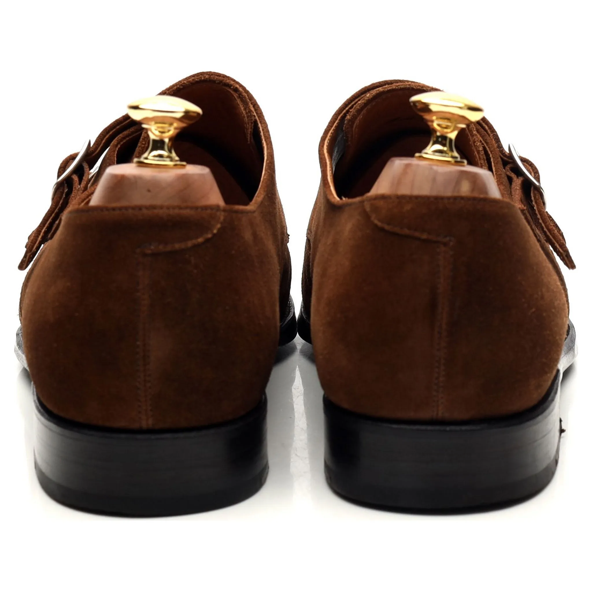 'Montlake' Brown Suede Double Monk Strap UK 10.5 E