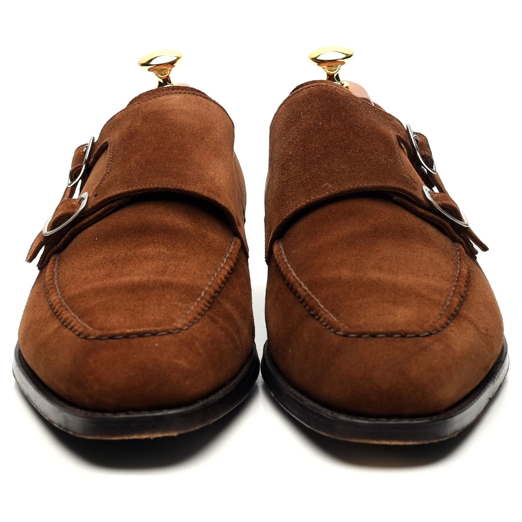 'Montlake' Brown Suede Double Monk Strap UK 10.5 E