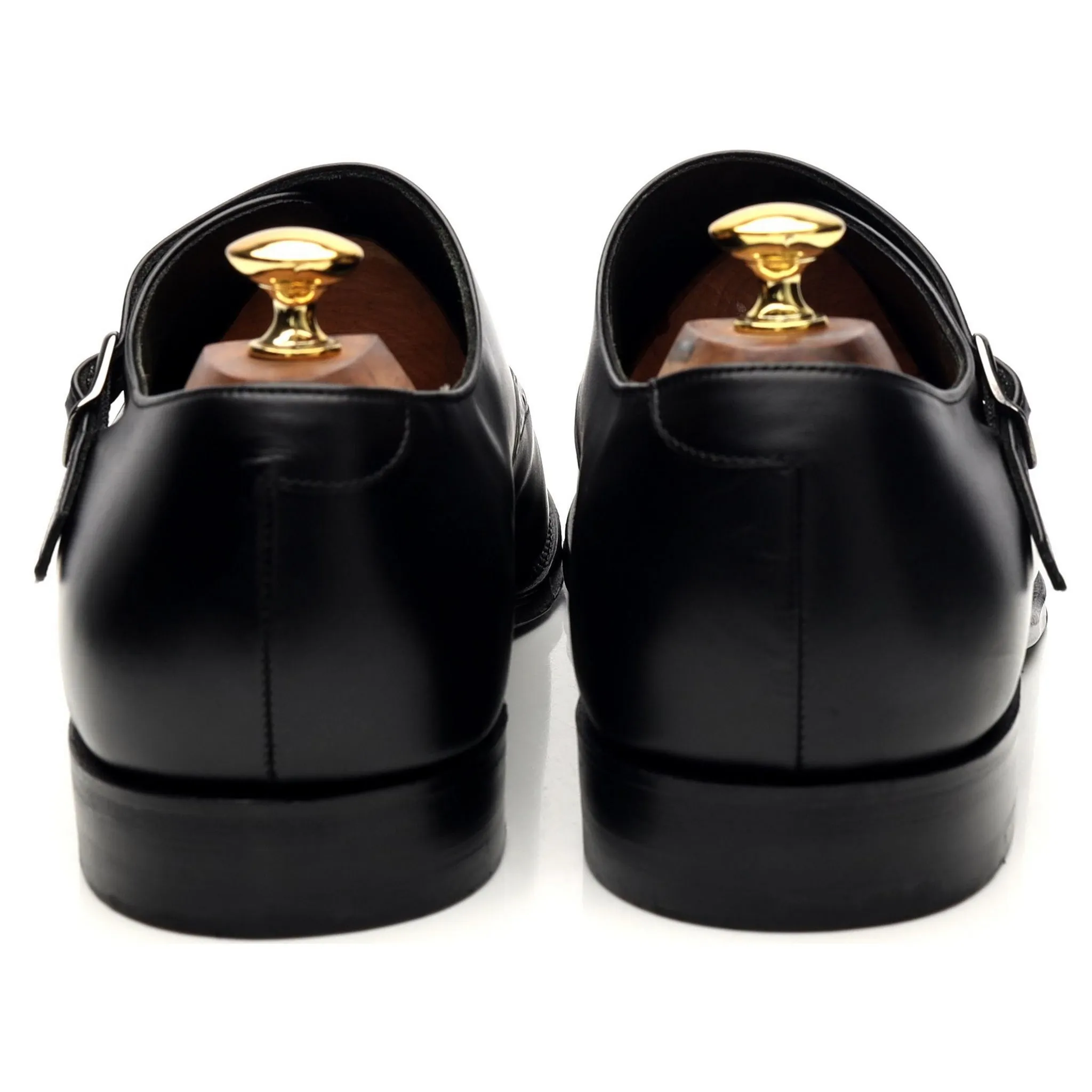 'Moulton' Black Leather Monk Strap UK 11 F