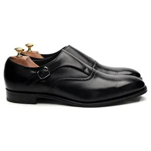 'Moulton' Black Leather Monk Strap UK 11 F