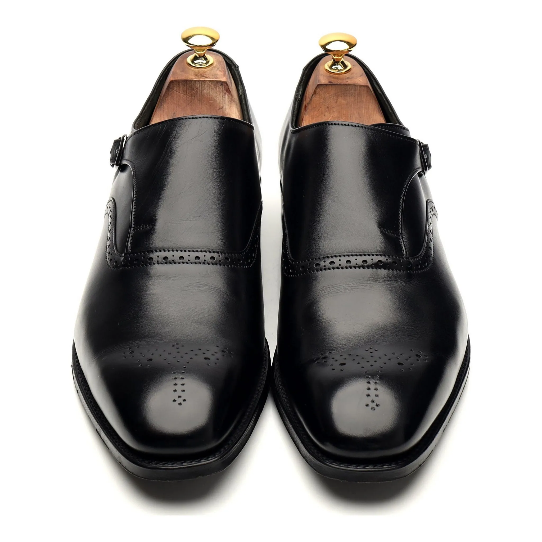 'Moulton' Black Leather Monk Strap UK 11 F