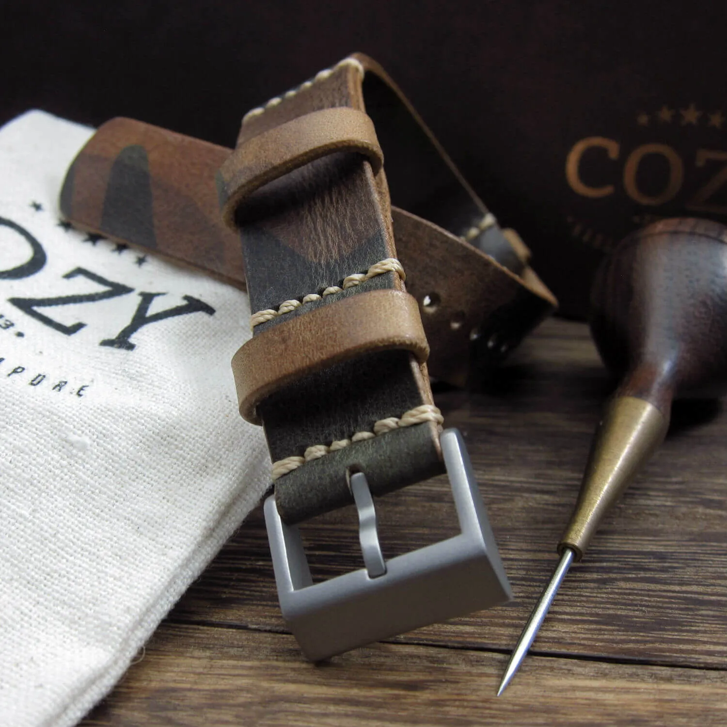 NAT2 Leather Watch Strap, Military 101