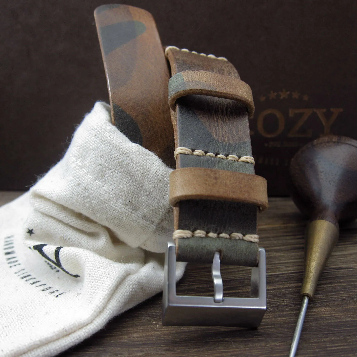 NAT2 Leather Watch Strap, Military 101
