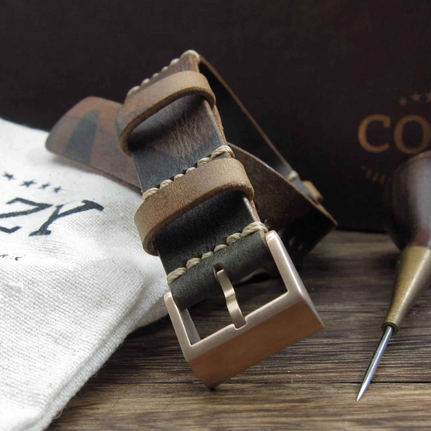 NAT2 Leather Watch Strap, Military 101