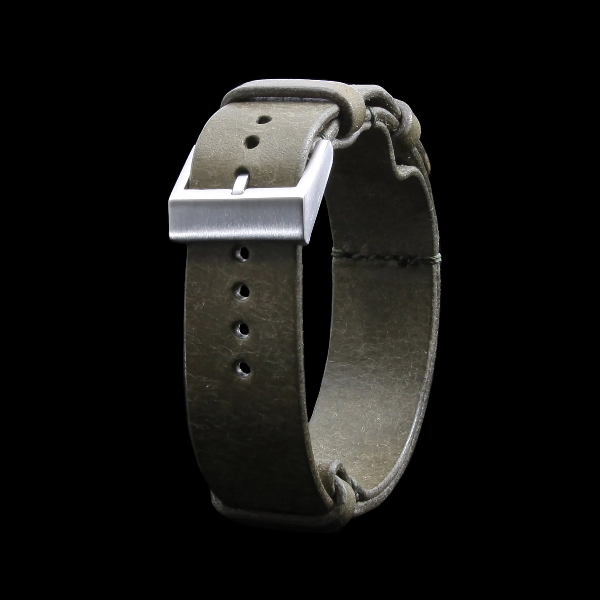 NAT2 Leather Watch Strap, Rustic Olive