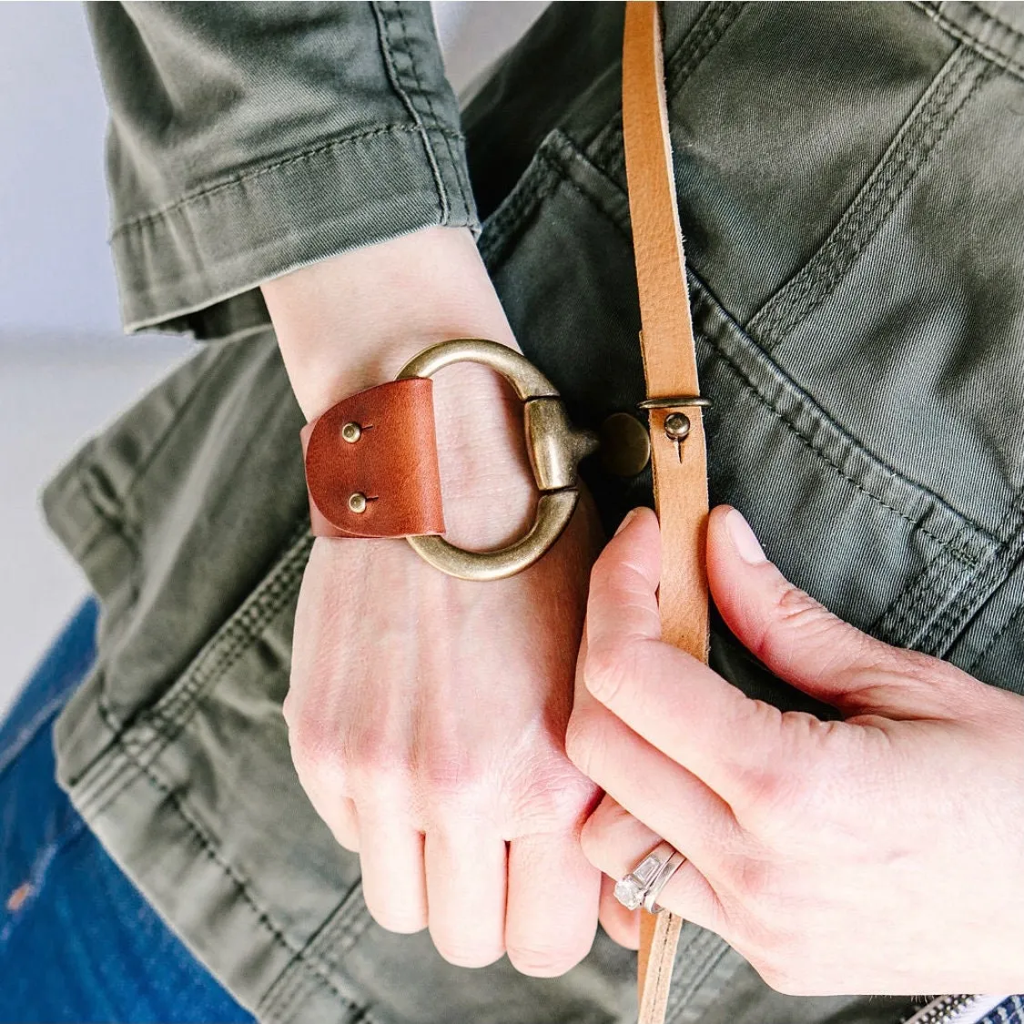 Navy Waxed Denim Crossbody Wallet/Clutch Pouch with Genuine Leather Wristlet Strap or Crossbody Strap
