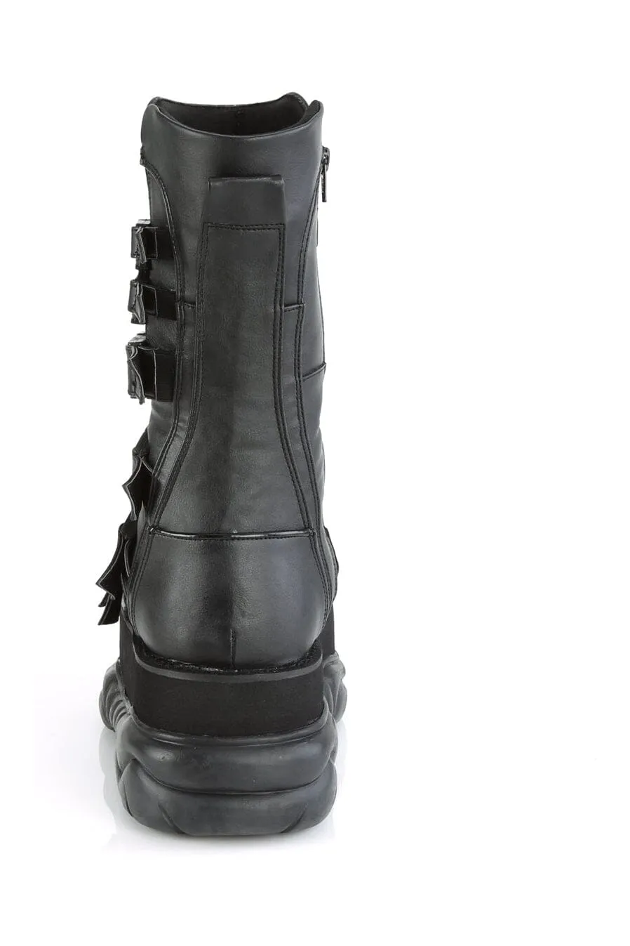 NEPTUNE-210 Black Vegan Leather Knee Boot