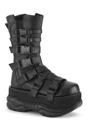 NEPTUNE-210 Black Vegan Leather Knee Boot