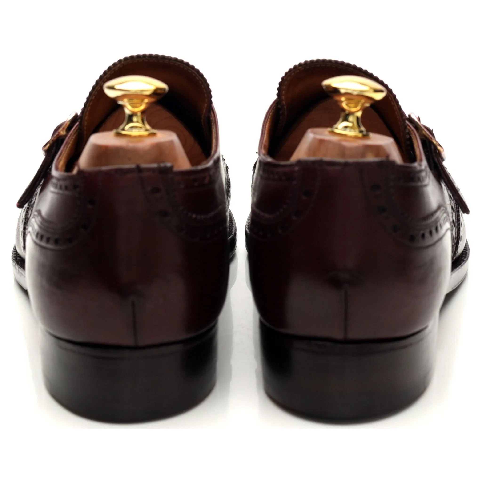 New & Lingwood Burgundy Leather Monk Strap UK 10.5 E