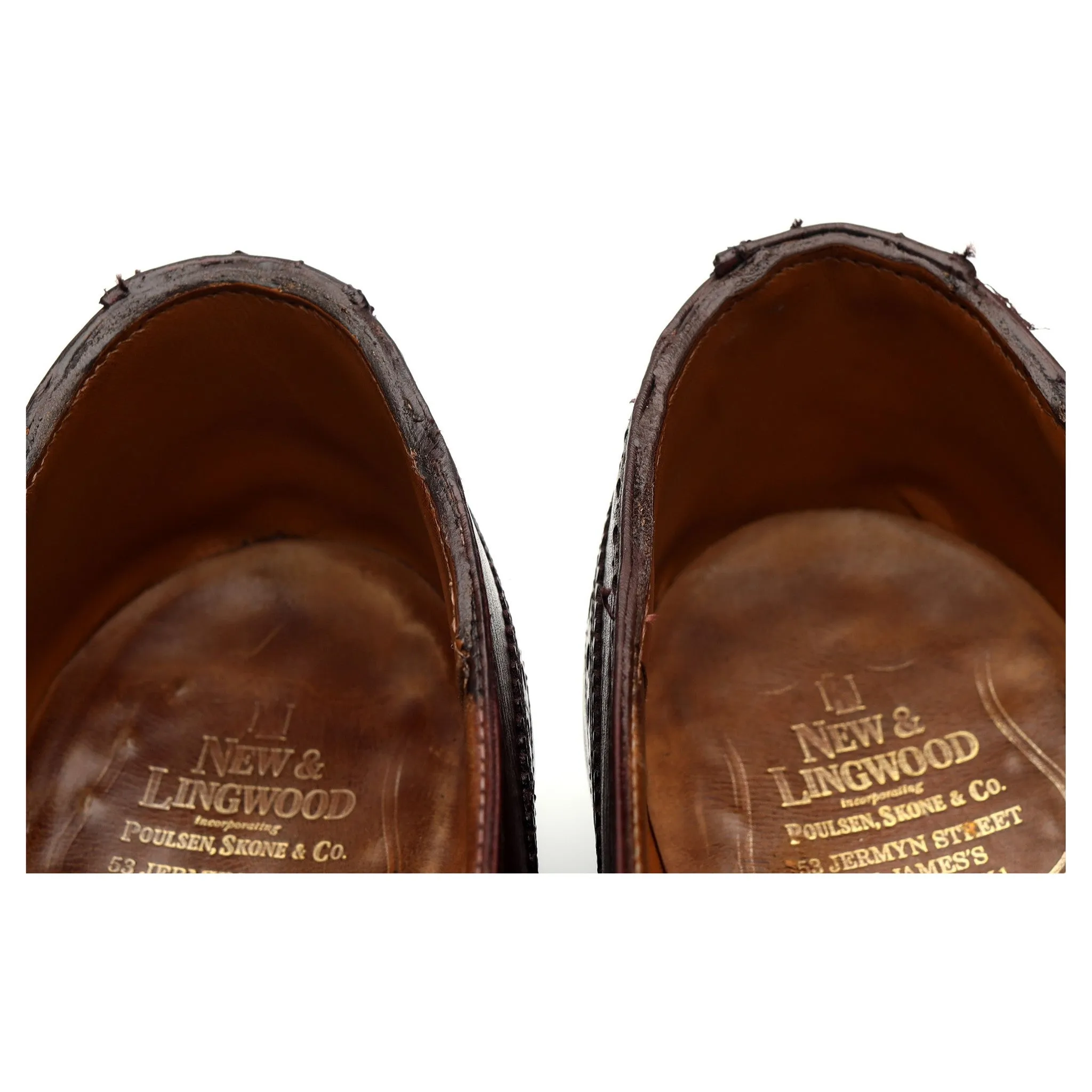 New & Lingwood Burgundy Leather Monk Strap UK 10.5 E