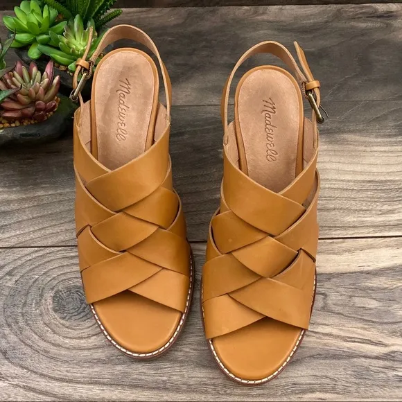 NEW Madewell Cindy Woven Stacked Heel Sandal 9M