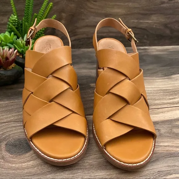 NEW Madewell Cindy Woven Stacked Heel Sandal 9M