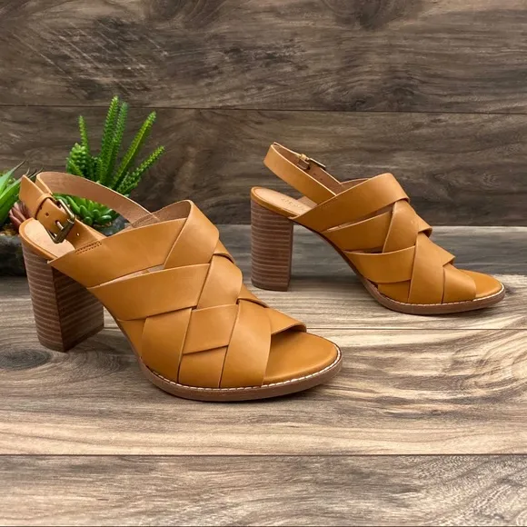 NEW Madewell Cindy Woven Stacked Heel Sandal 9M