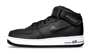 nike Air Force 1 Mid x Stussy Black Snakeskin 2022 (DJ7840-001) Size 5-14