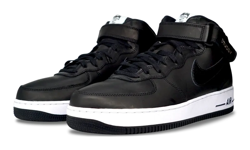 nike Air Force 1 Mid x Stussy Black Snakeskin 2022 (DJ7840-001) Size 5-14