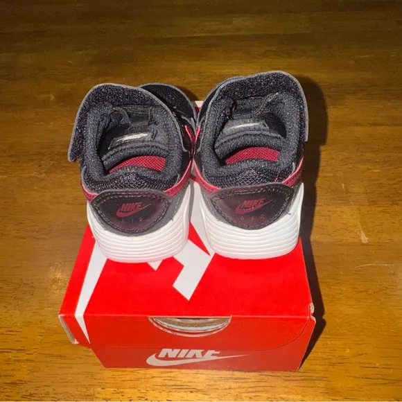 Nike Toddler's Air Max SC TDV Shoes Black Red 4c Lace &amp; Strap New With Tags