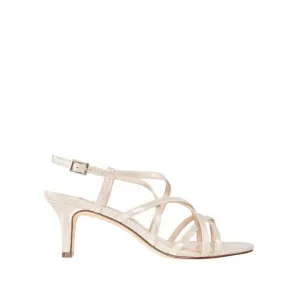 NINA NEW YORK Womens Gold Neptune Almond Toe Sculpted Heel Slingback Sandal 5 M