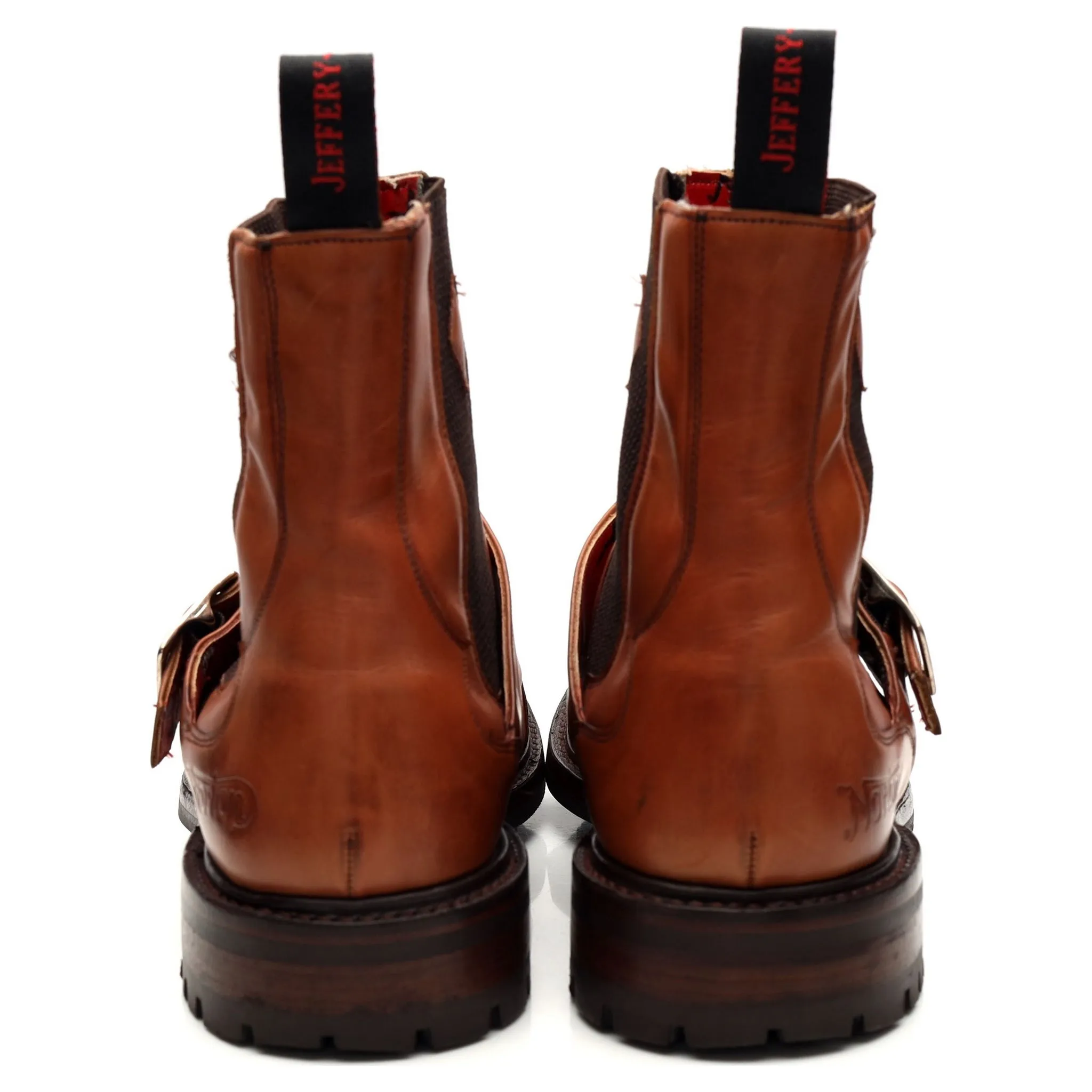 Norton 'Hannibal' Tan Brown Leather Biker Boots UK 9 F