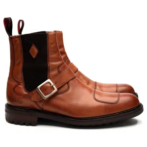 Norton 'Hannibal' Tan Brown Leather Biker Boots UK 9 F