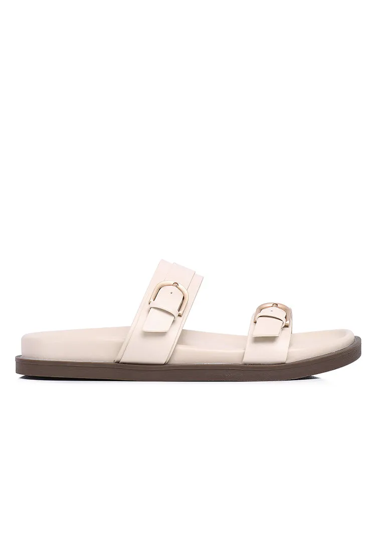 Nova Double Strap Sandals (Beige)