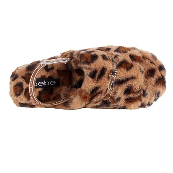 NWT BEBE JEANNA LEOPARD SLIPPER SLIDES