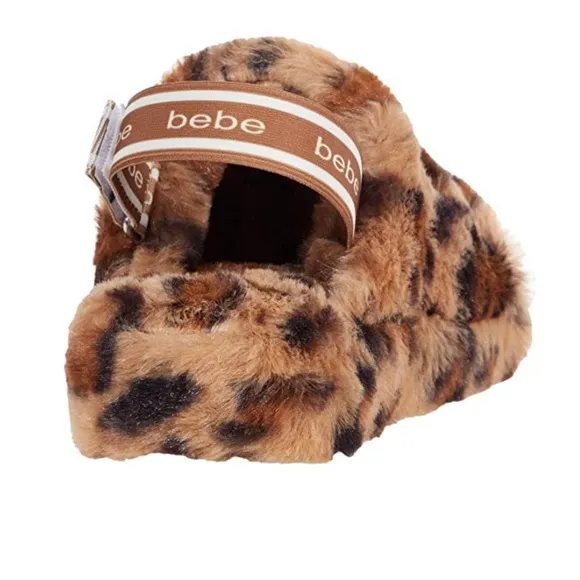 NWT BEBE JEANNA LEOPARD SLIPPER SLIDES