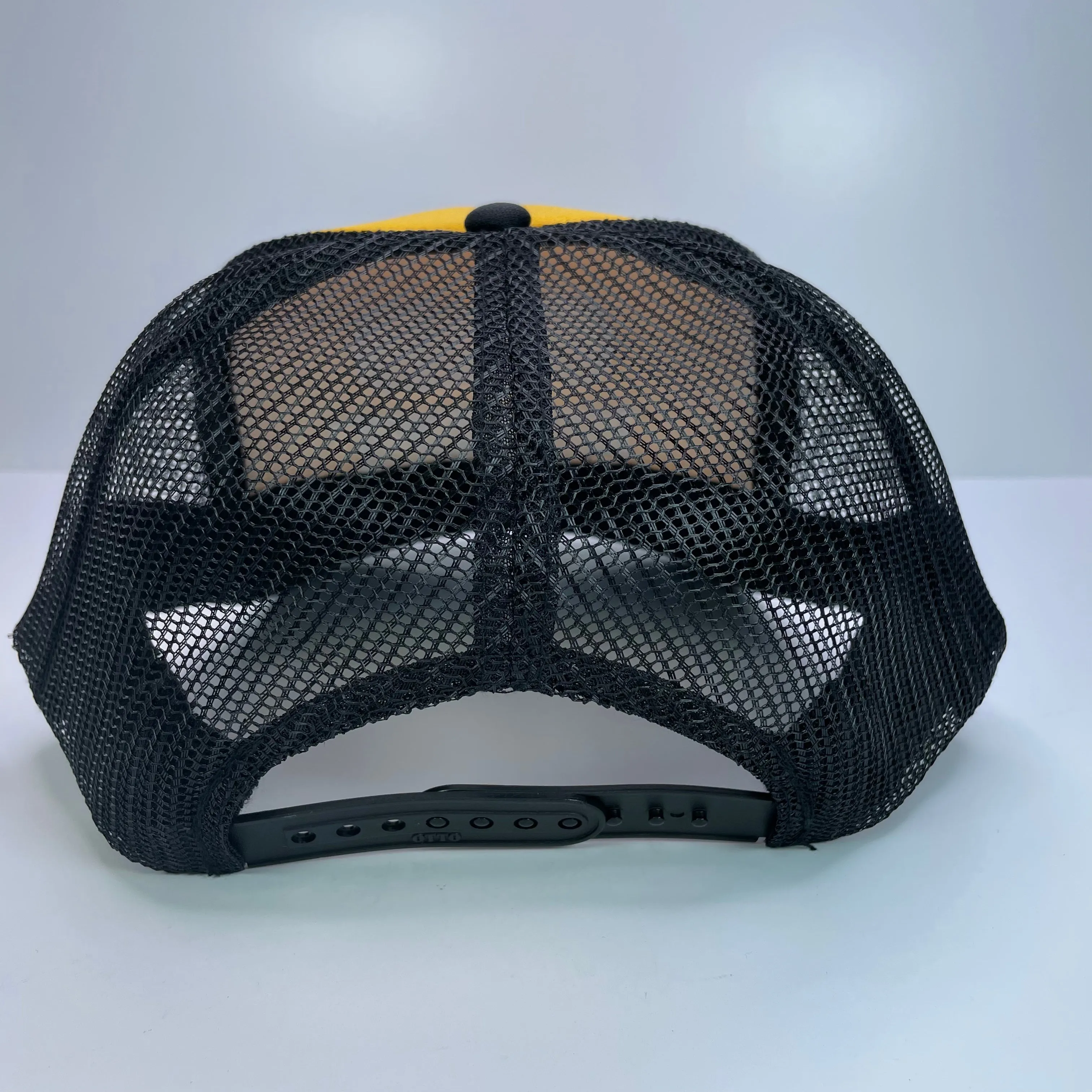 Old Fart Vintage Custom Embroidered Yellow crown black Brim Mesh Trucker SnapBack Hat Cap