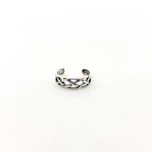 Open Braid Toe Ring | Silver