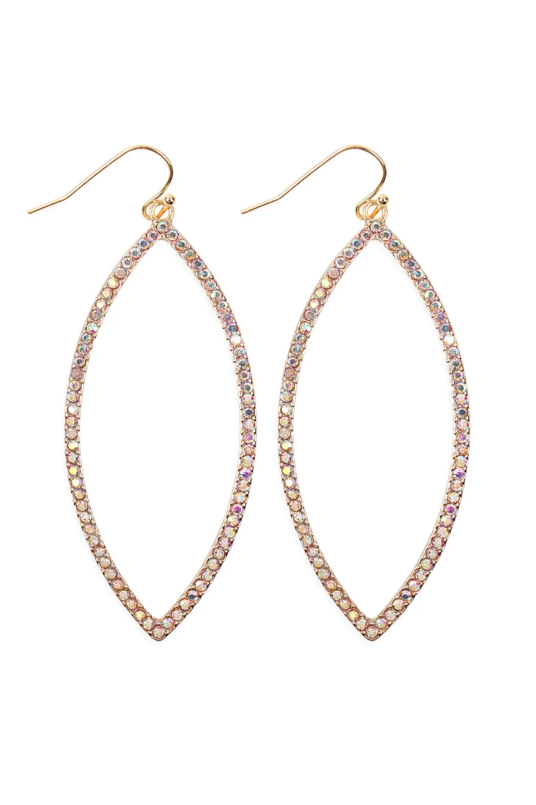 OPEN MARQUISE RHINESTONE EARRINGS