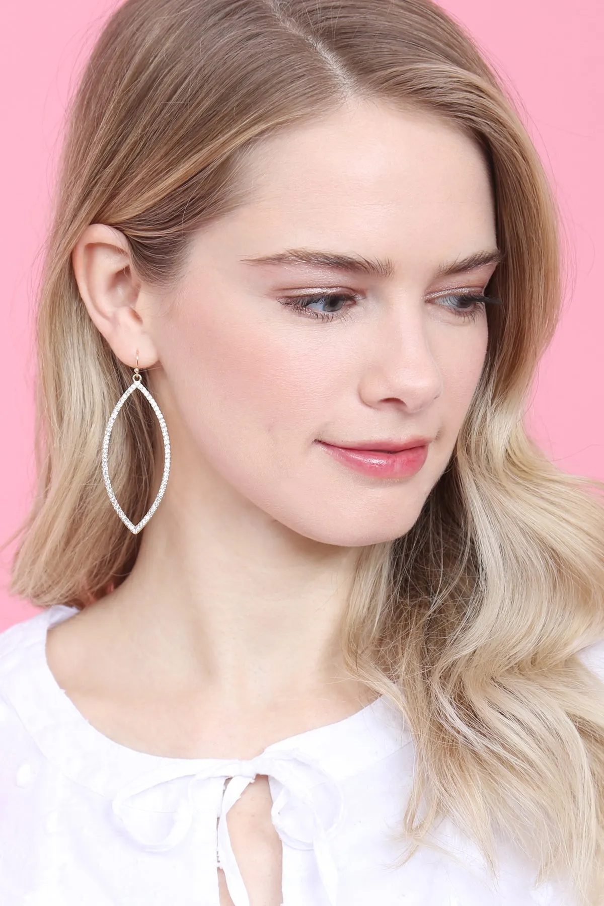 OPEN MARQUISE RHINESTONE EARRINGS