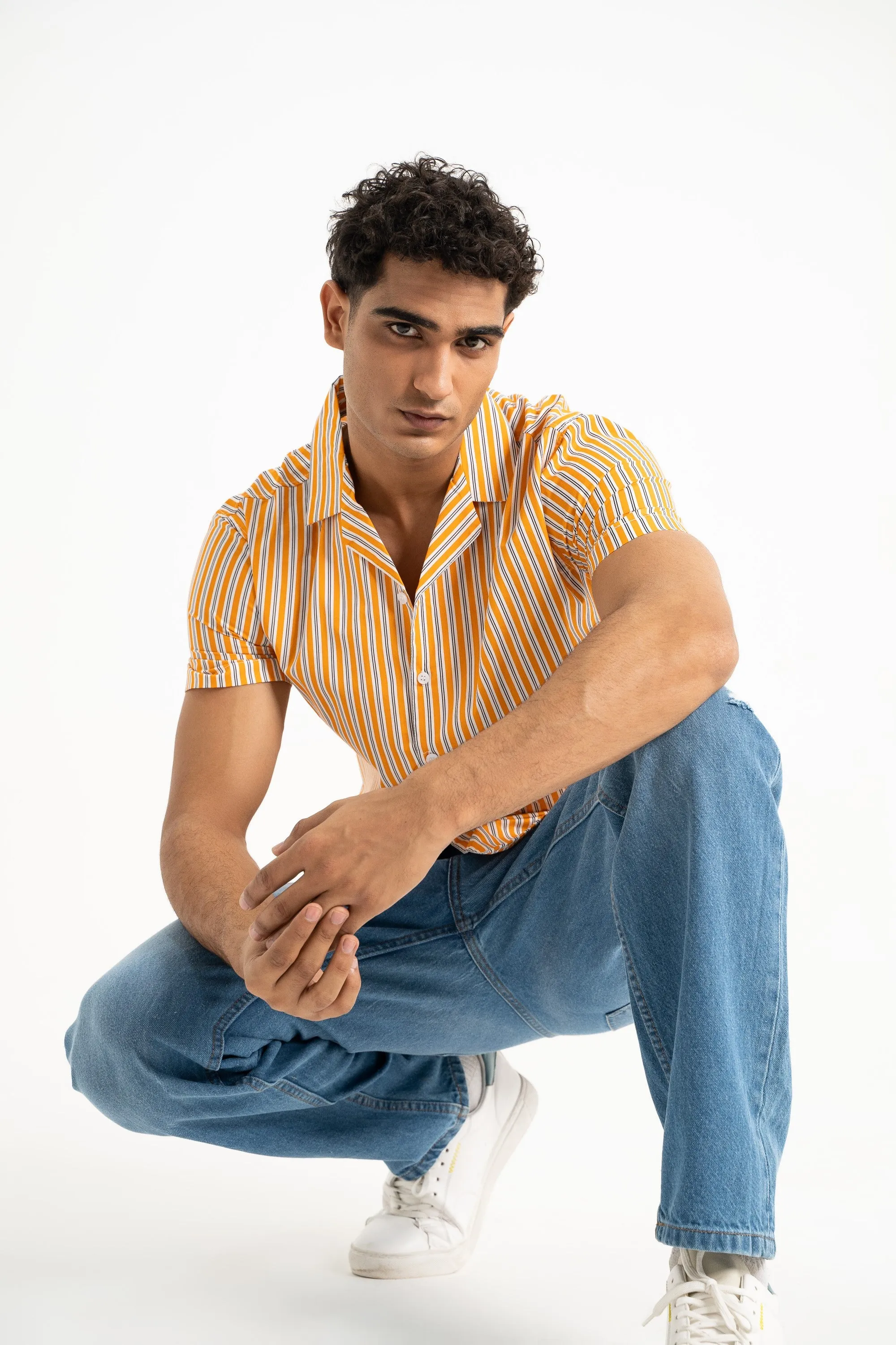 Orange Digital Printed Shirt