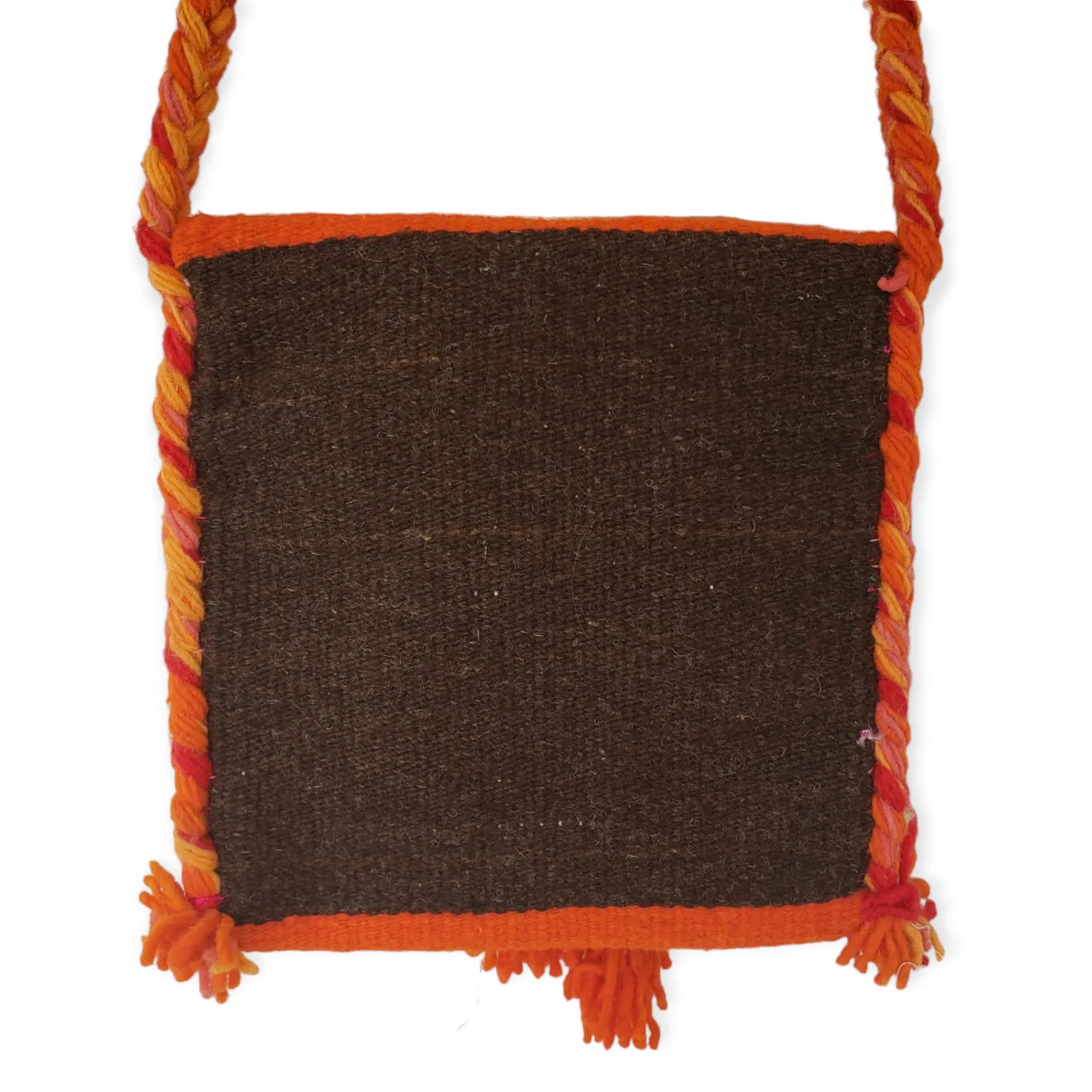 Orange Multi Color Woven Bag from Oaxaca