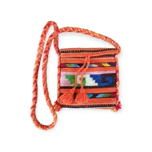 Orange Multi Color Woven Bag from Oaxaca