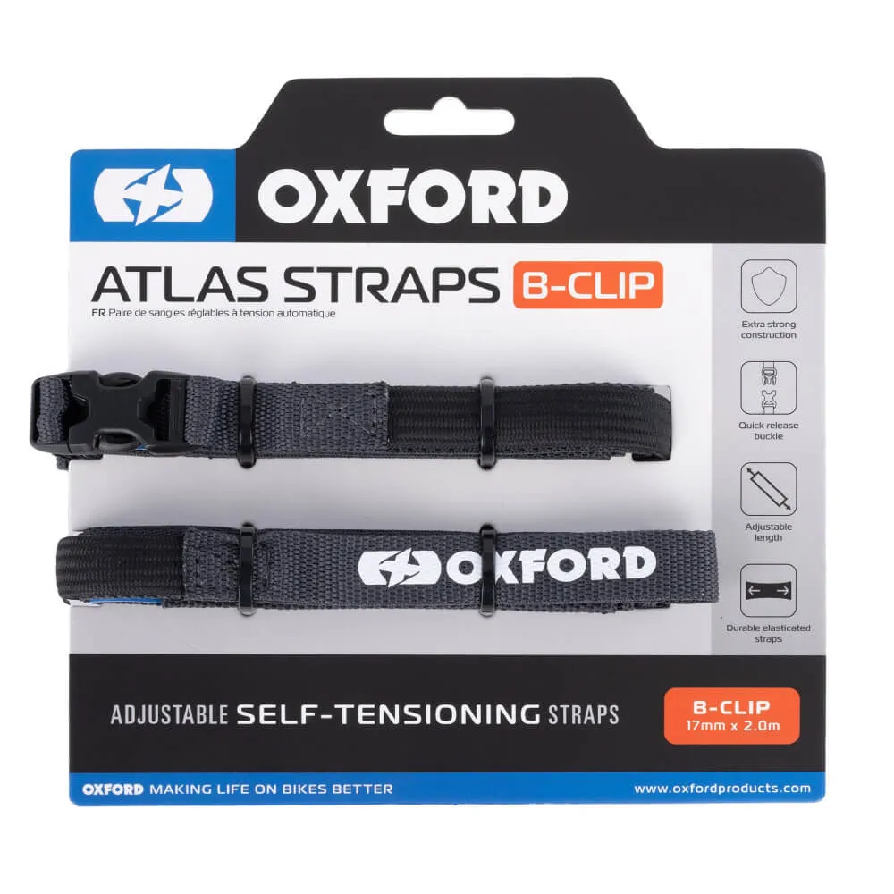 Oxford Atlas B-Clip Straps Asphalt (17mm x 2.0m) (Pair)