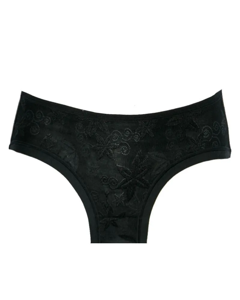 Pack of 3 - Sexy Soft Embroidered Cotton Panty For Ladies