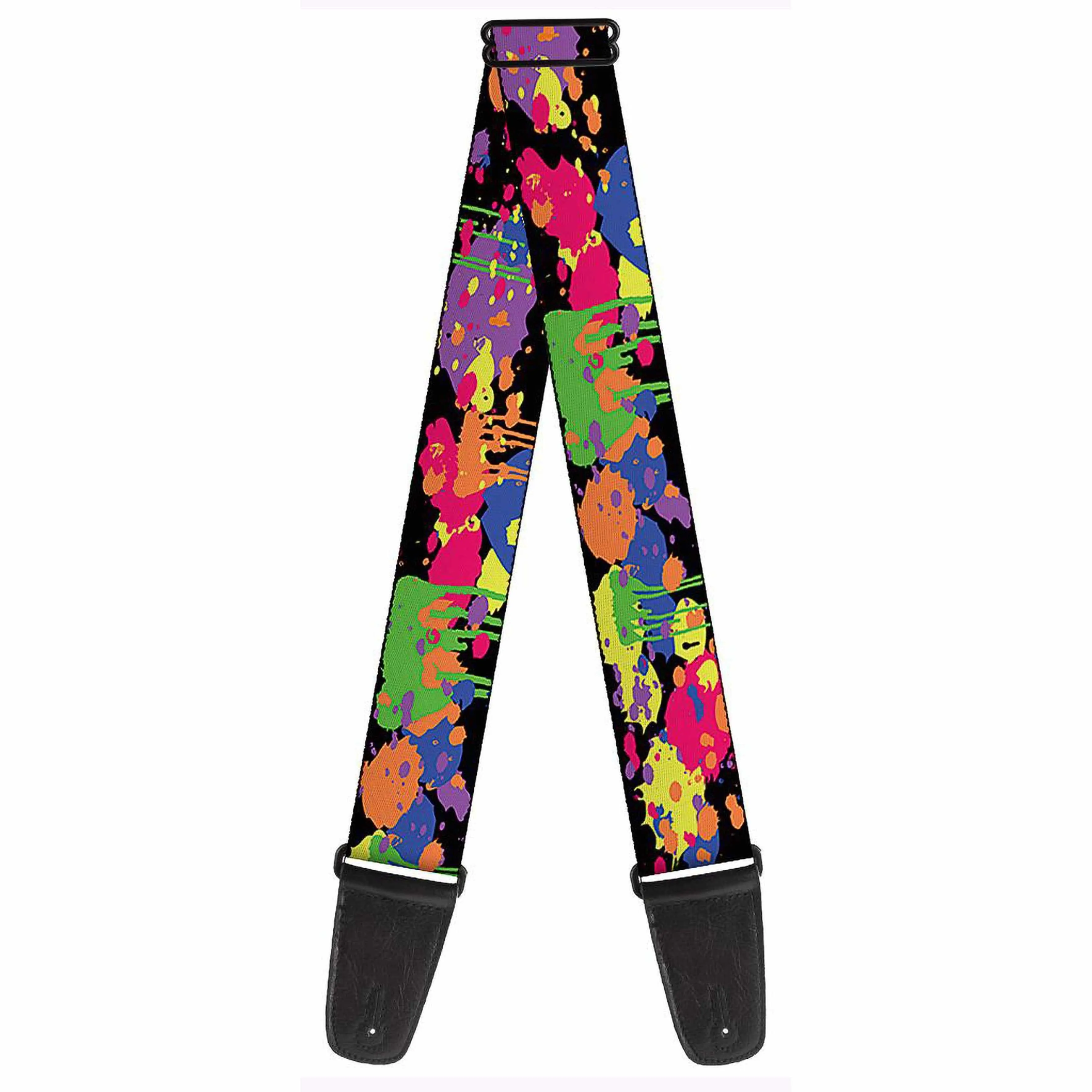 Paint Splatter Black Neon Guitar Strap By Buckle Down