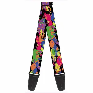 Paint Splatter Black Neon Guitar Strap By Buckle Down