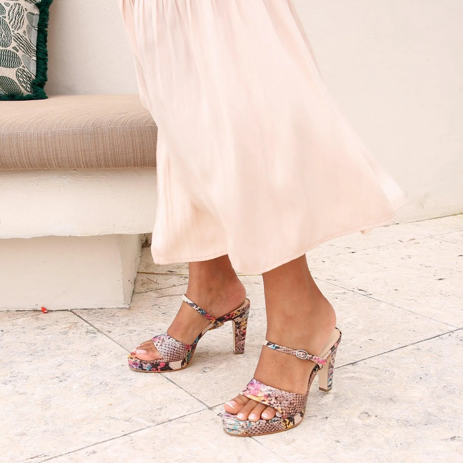 Painted Snake Lo Platform   Twiggy Strap
