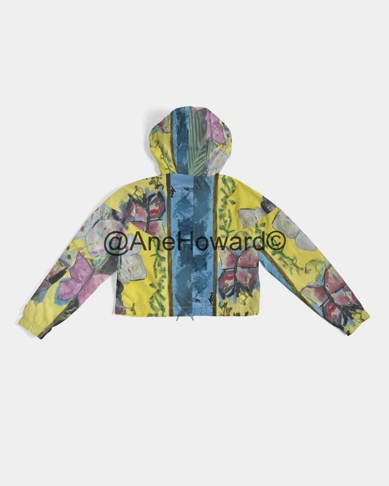 Papillons Women's Cropped Windbreaker