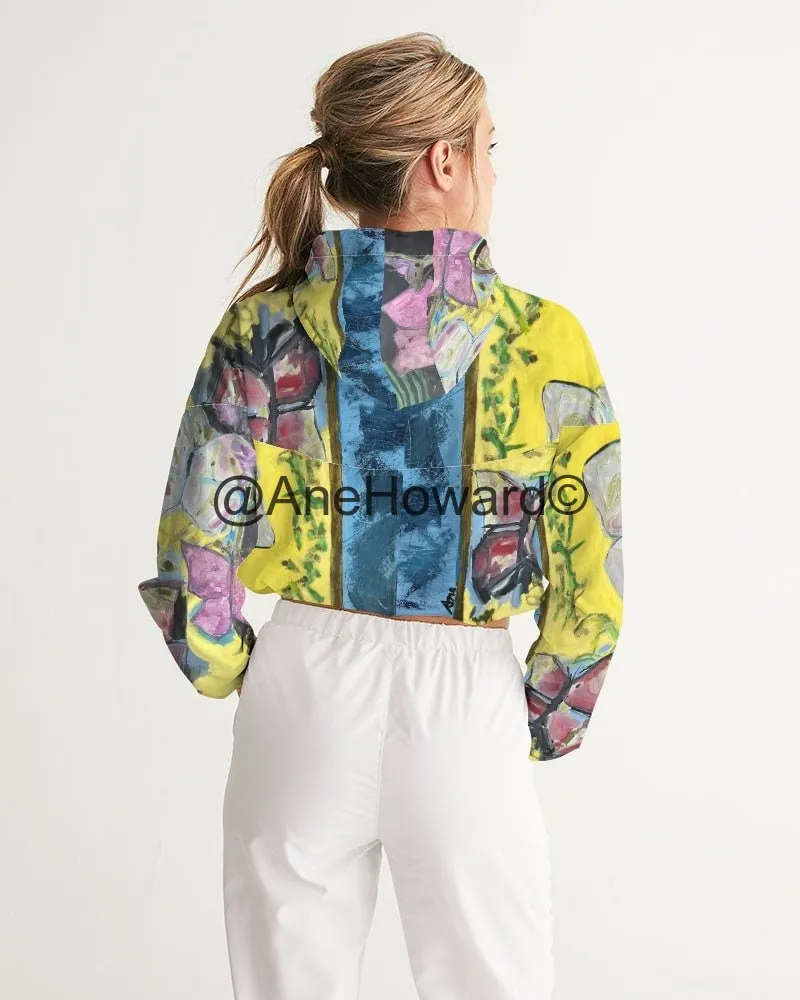 Papillons Women's Cropped Windbreaker