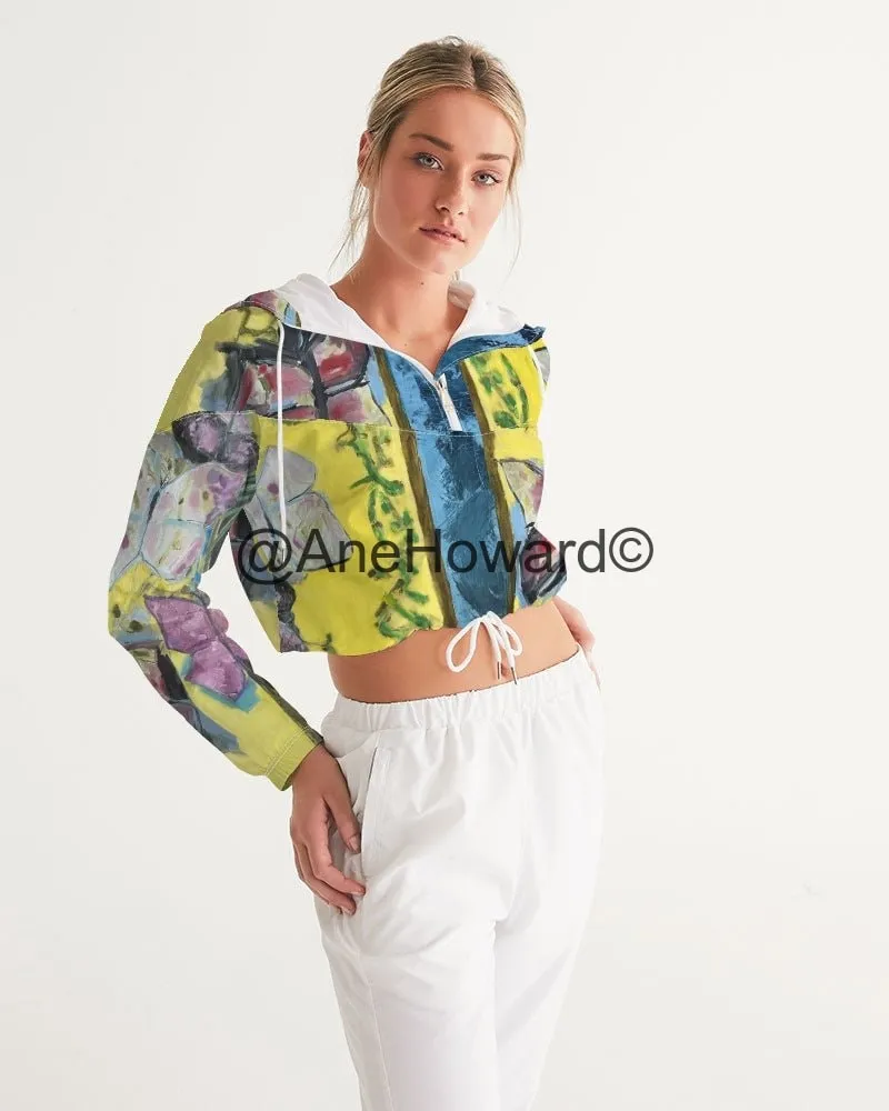 Papillons Women's Cropped Windbreaker