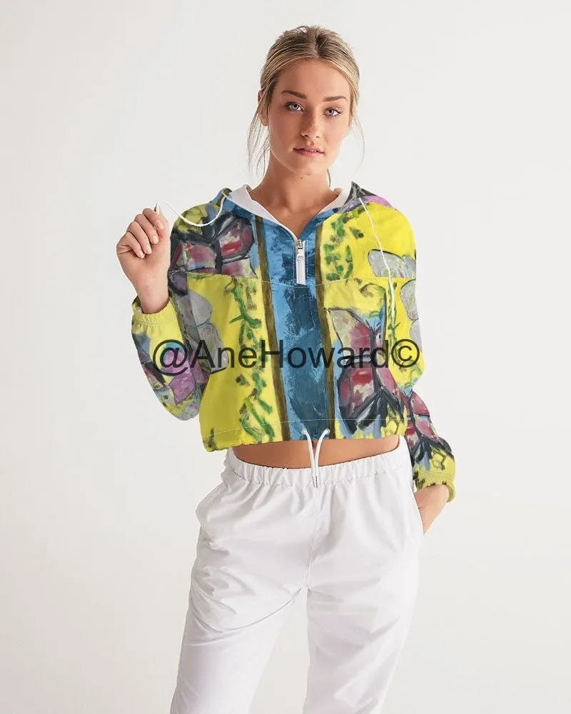 Papillons Women's Cropped Windbreaker