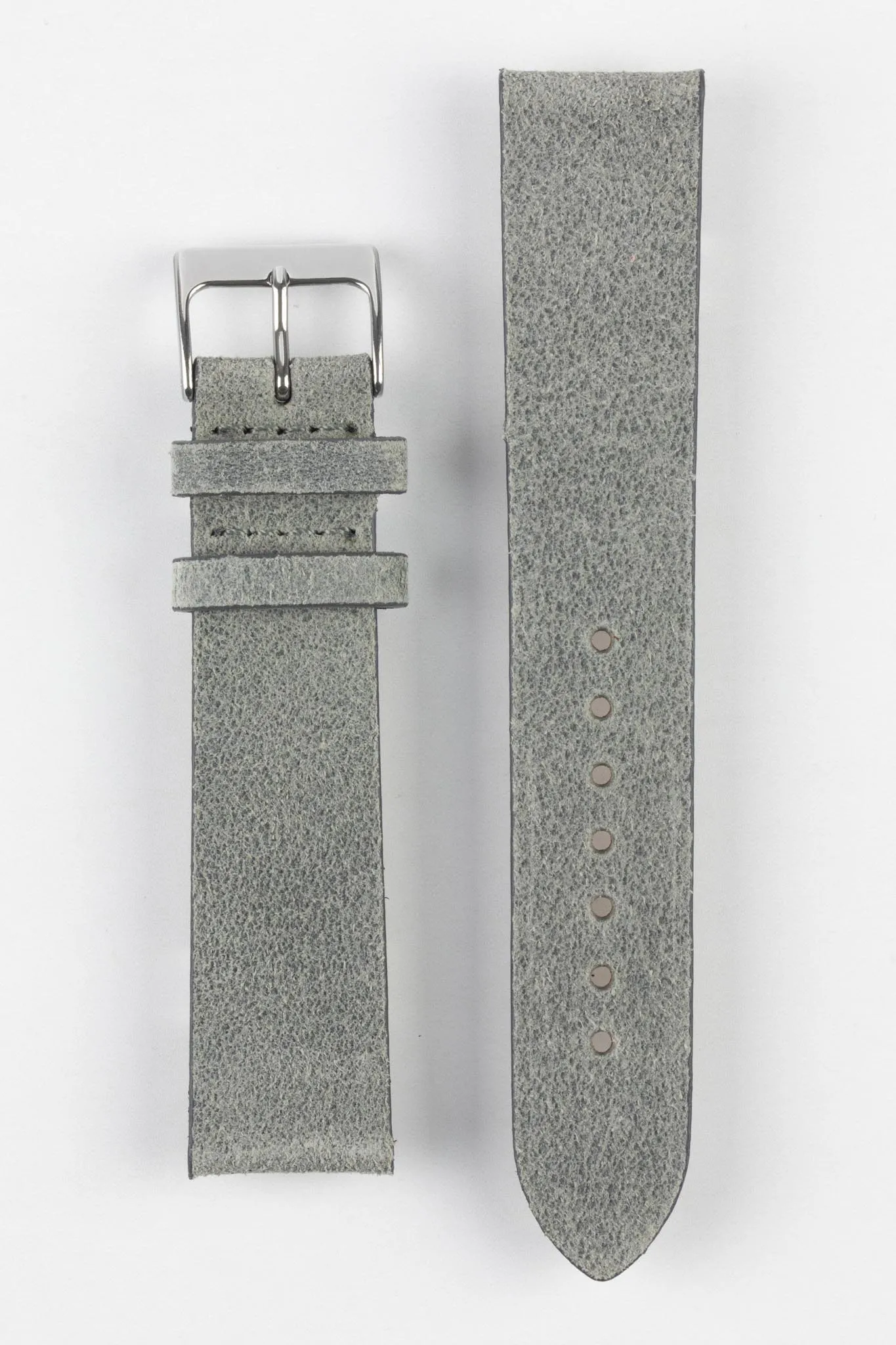 Pebro BARBOUR Waxed Calfskin Leather Watch Strap in GREY