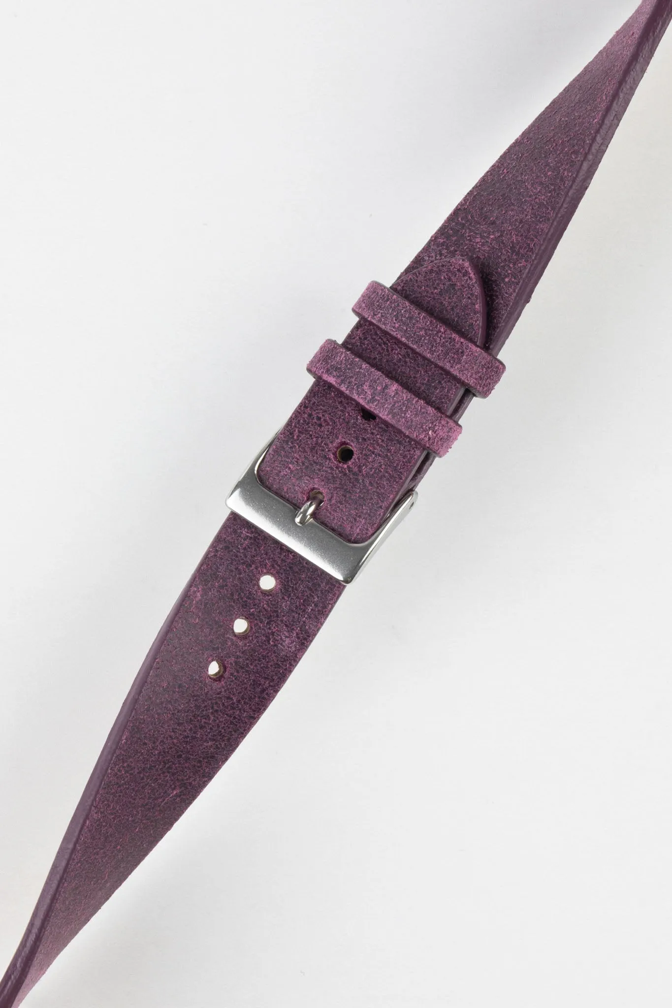 Pebro BARBOUR Waxed Calfskin Leather Watch Strap in PURPLE