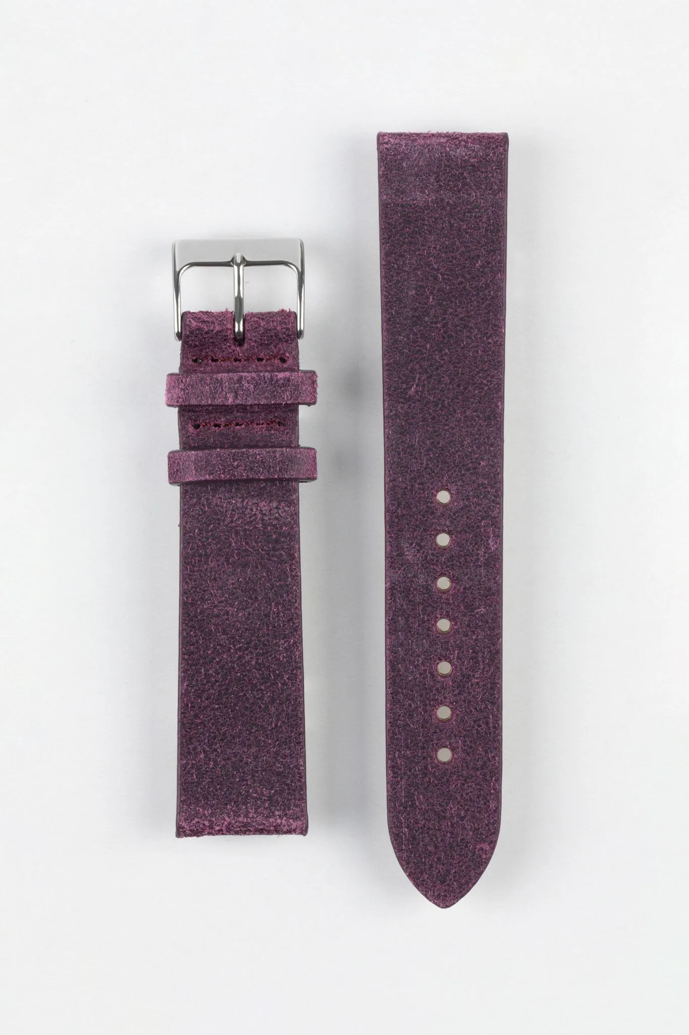 Pebro BARBOUR Waxed Calfskin Leather Watch Strap in PURPLE