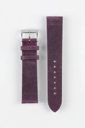 Pebro BARBOUR Waxed Calfskin Leather Watch Strap in PURPLE