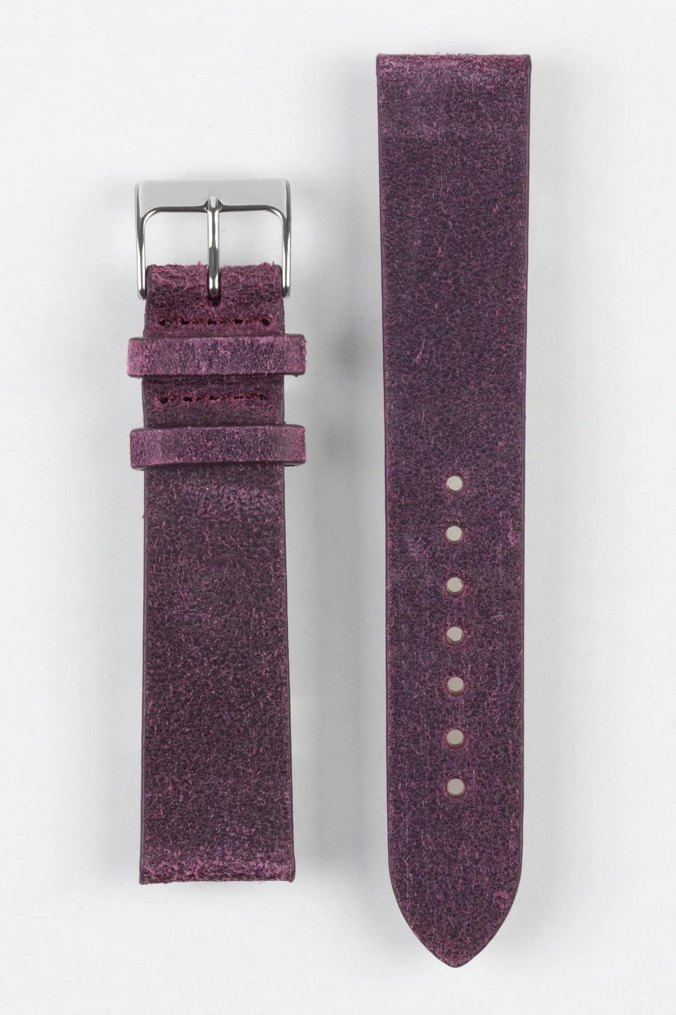 Pebro BARBOUR Waxed Calfskin Leather Watch Strap in PURPLE