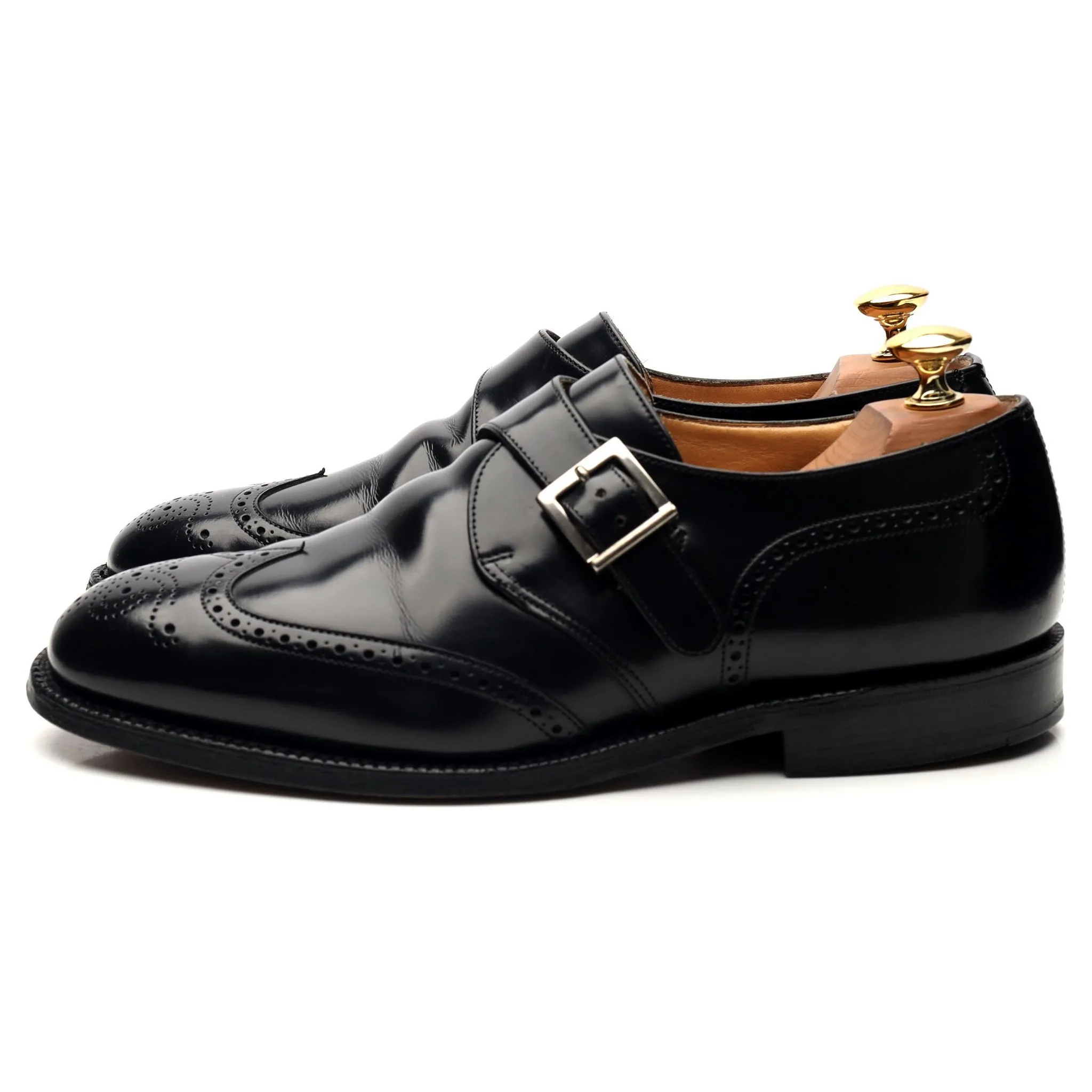 'Piccadilly' Black Leather Monk Strap UK 6.5 G