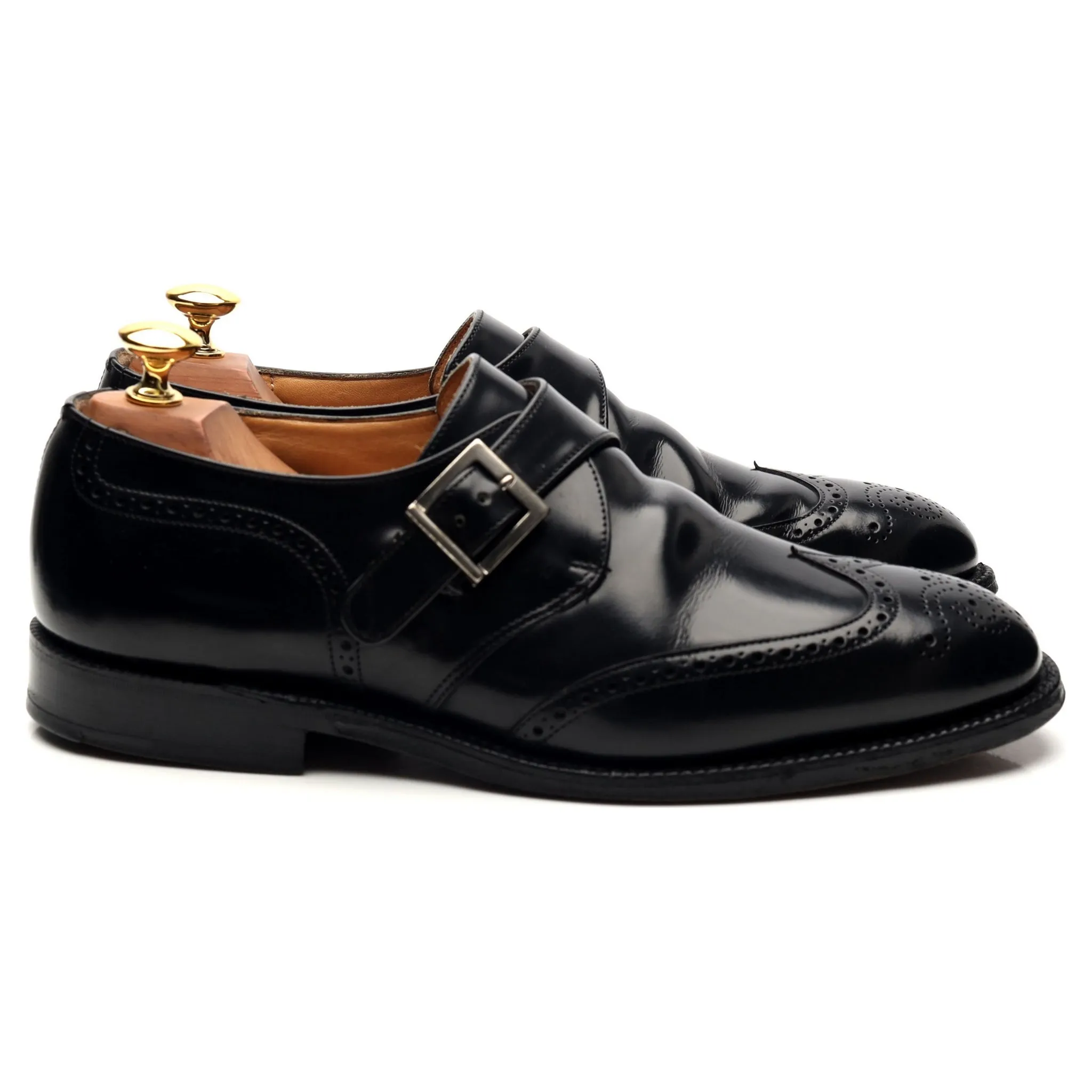 'Piccadilly' Black Leather Monk Strap UK 6.5 G